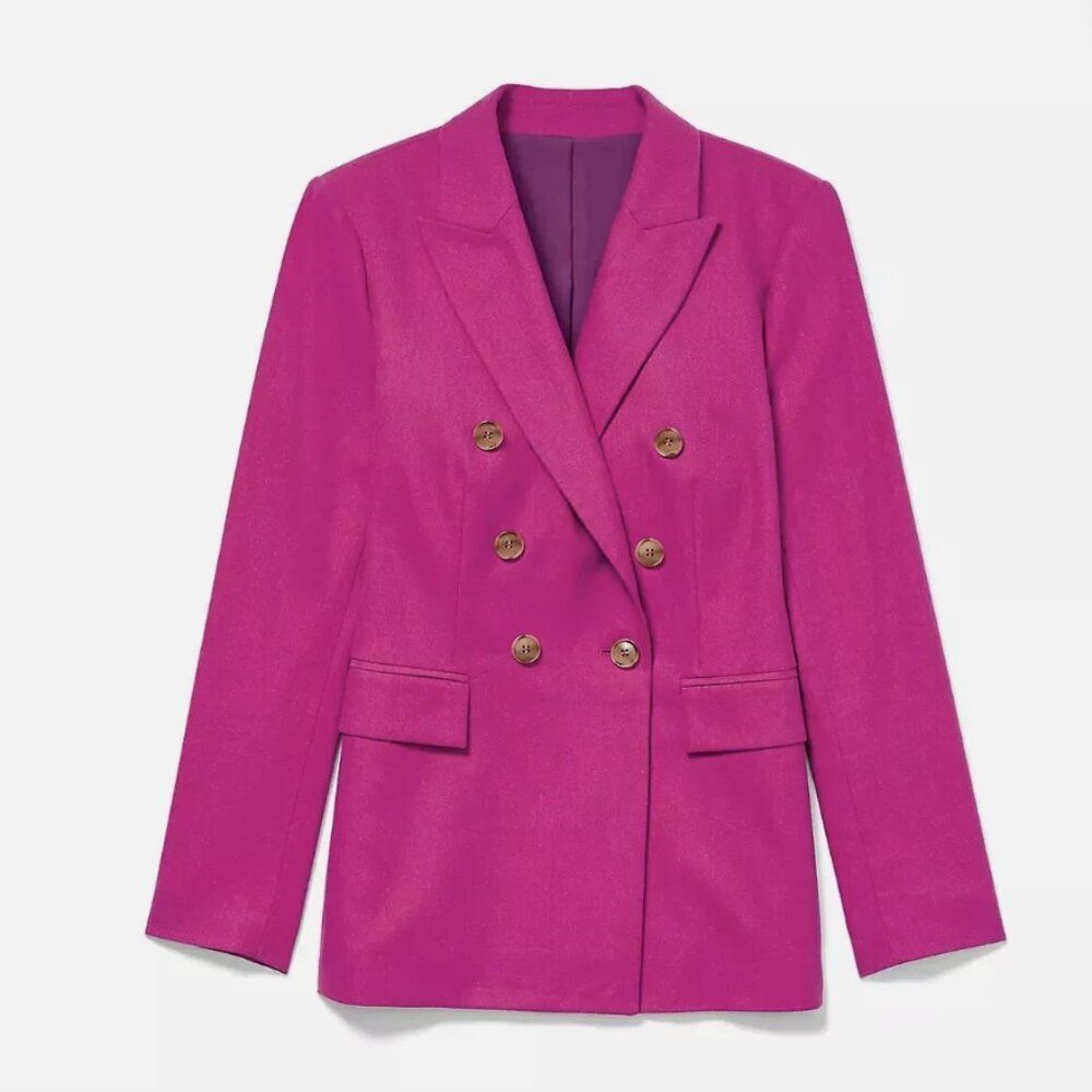 LOFT Cotton Linen Double-Breasted Blazer — Size 10 - NWT
